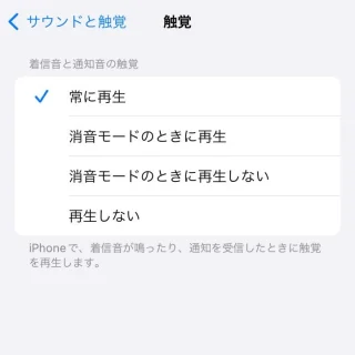 iPhone→設定→サウンドと触覚→触覚