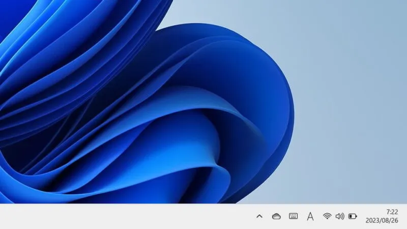 Windows 11→タスクバー→タスクトレイ