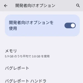 Pixel→Android 14→設定→システム→開発者向けオプション