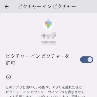 Pixel→設定→アプリ→特別なアプリアクセス→ピクチャー イン ピクチャー