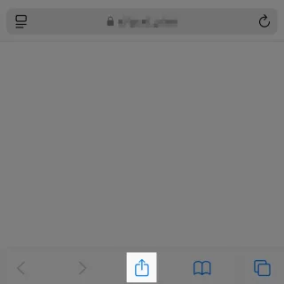 iPhoneアプリ→Safari→共有ボタン