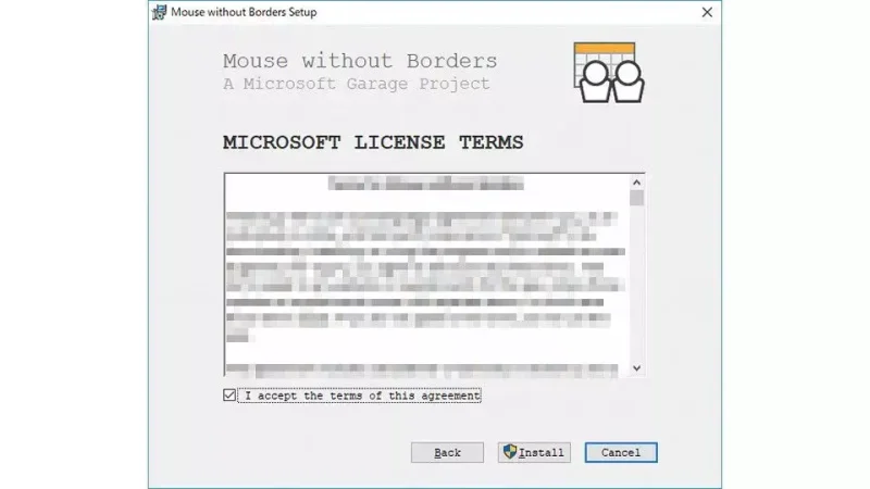 Windows 10→インストール→Microsoft Garage Mouse without Borders