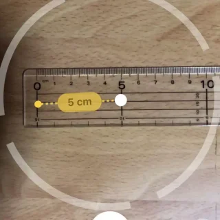 iPhone→計測アプリ→直線の計測