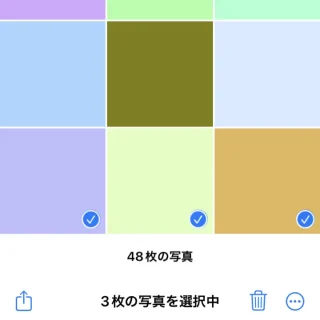 iPhone→写真アプリ→複数選択