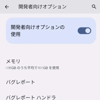 Pixel→設定→システム→開発者向けオプション