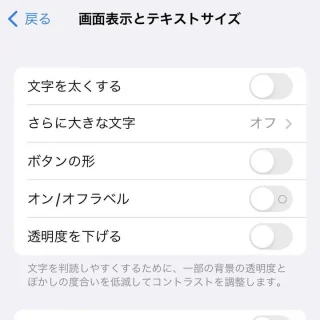 iPhone→設定→アクセシビリティ→画面表示とテキストサイズ