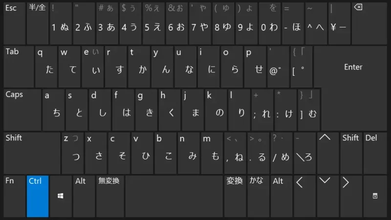 Windows 11→キーボード→Ctrl