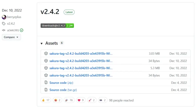 Web→Releases · sakura-editor/sakura