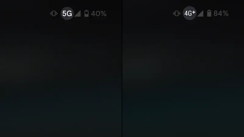 Pixel→ステータスバー→5G4G