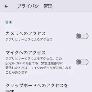Pixel→設定→セキュリティとプライバシー→プライバシー管理→管理