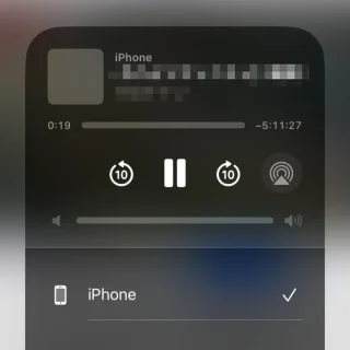 iPhone→コントロールセンター→再生中