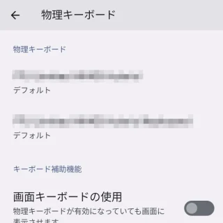 Pixel→設定→システム→言語と入力→物理キーボード