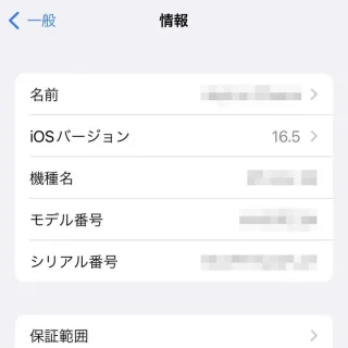 iPhone→設定→一般→情報