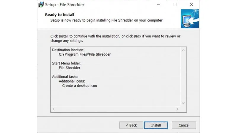 Windows 10→インストール→File Shredder