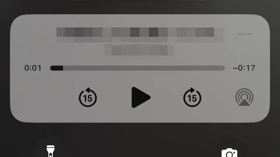 iPhone→ロック画面→再生中