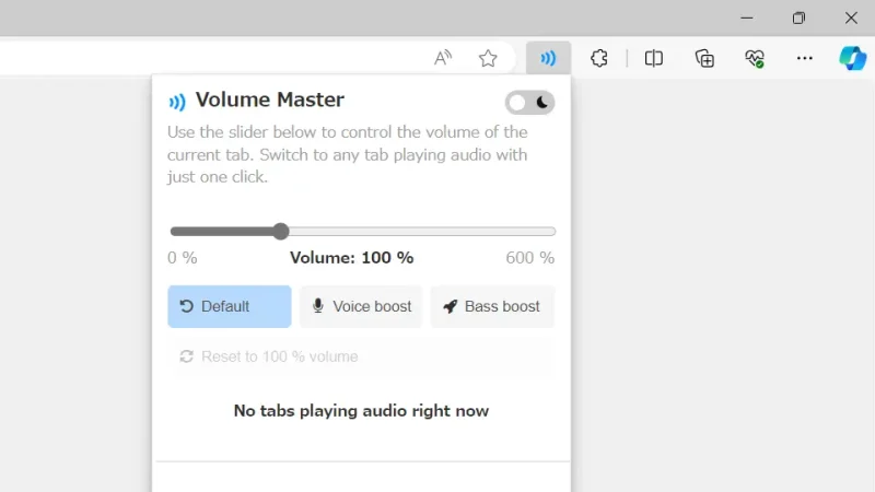 Windows 11→Microsoft Edge→Volume Master