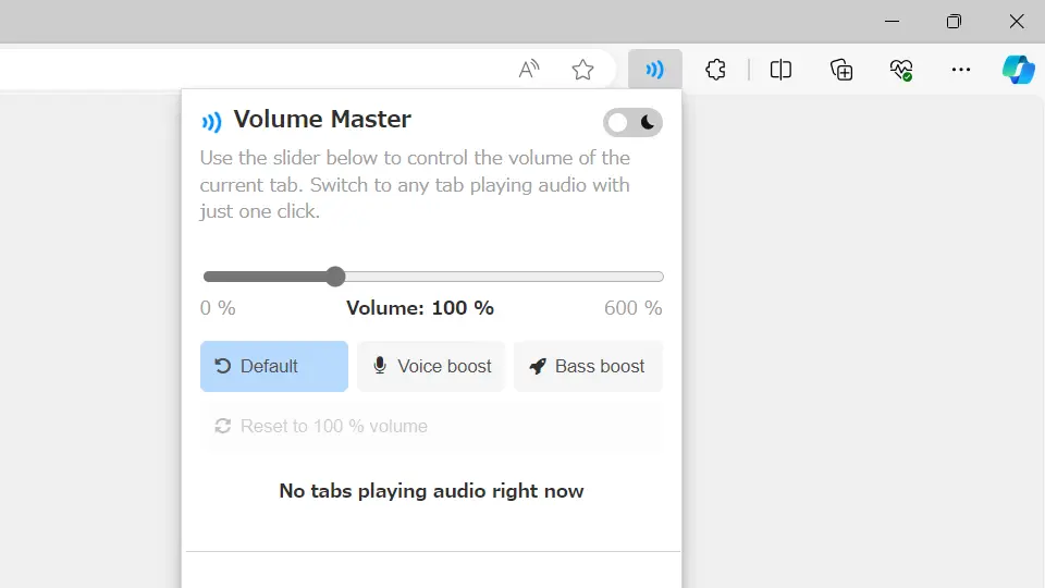 Windows 11→Microsoft Edge→Volume Master