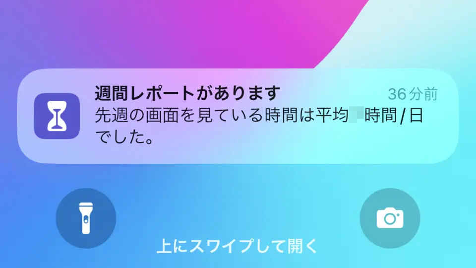 iPhone→通知→週間レポートがあります