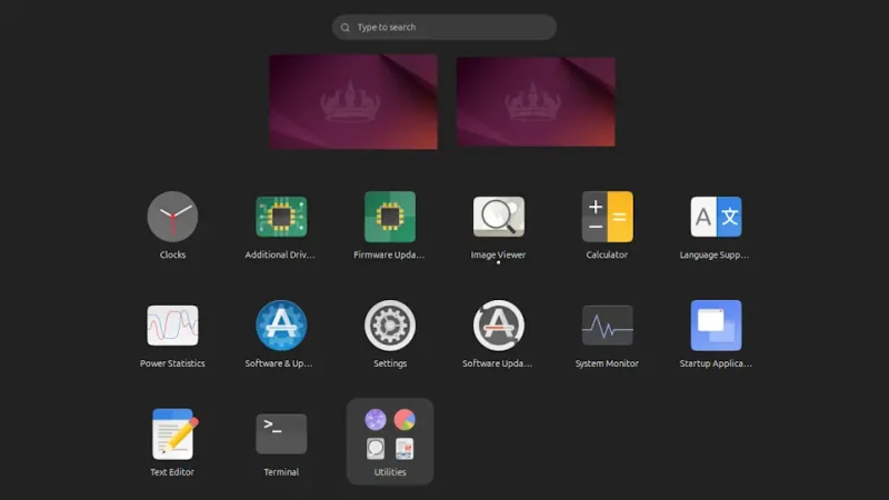 Ubuntu 24.04 LTS→デスクトップ→アプリケーション一覧