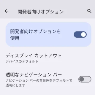 Androidスマートフォン→設定→システム→開発者向けオプション