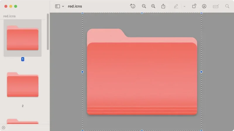 MacBook→プレビュー→フォルダー（赤）