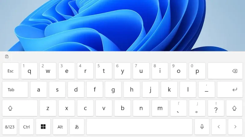 Windows 11→タッチキーボード