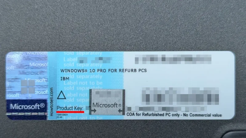 Windows→プロダクトキー