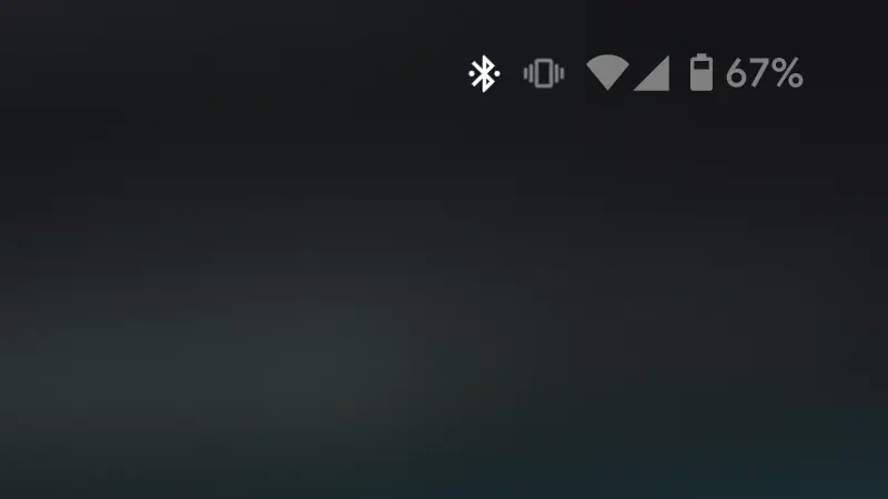 Androidスマートフォン→ステータスバー→Bluetoothアイコン