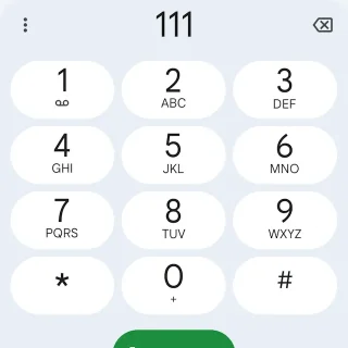 Androidアプリ→Googleの電話→キーパッド→111