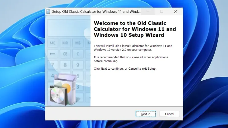 Windows 11→インストール→Classic Calculator