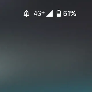 Androidスマートフォン→ステータスバー→4G+