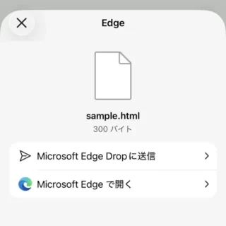 iPhoneアプリ→ファイル→HTMLファイル→Microsoft Edge