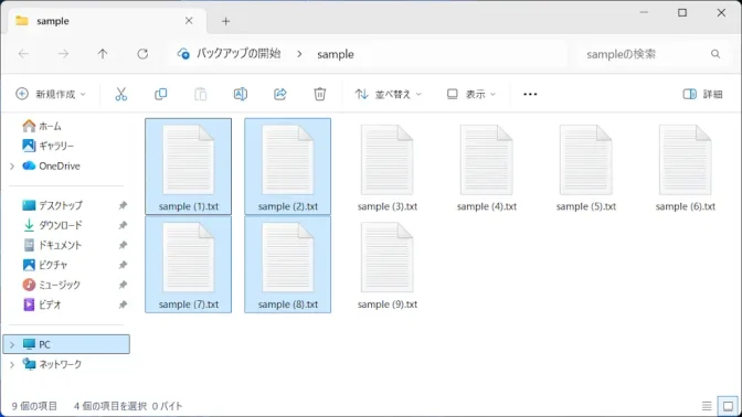 Windows 11→エクスプローラー→矩形選択