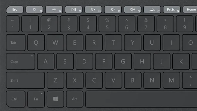 Surface→タイプカバー→F1～F12キー