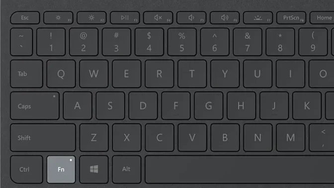 Surface→タイプカバー→Fnキー