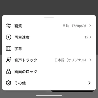 Androidアプリ→YouTube→動画→設定