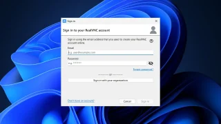 Windows 11→RealVNC→Get started with RealVNC Viewer→Sign in