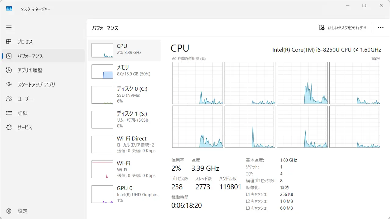 Windows 11でパソコンの「コア数」を確認する方法