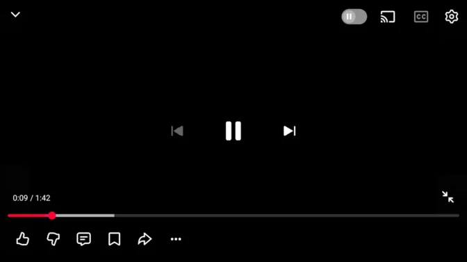 Androidアプリ→YouTube→再生中