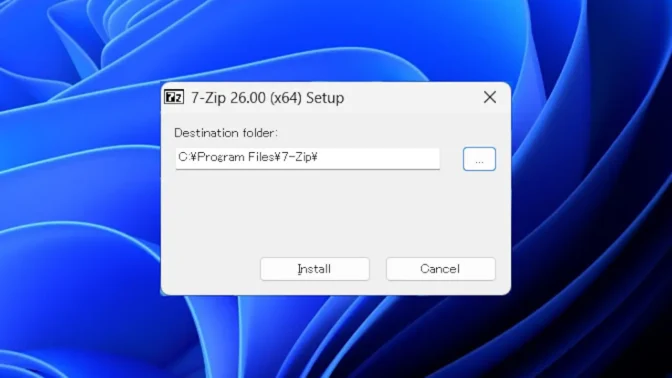 Windows 11→インストール→7-Zip