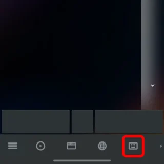 Androidアプリ→Remote Mouse→接続→タッチパッド→アイコン→キーボード