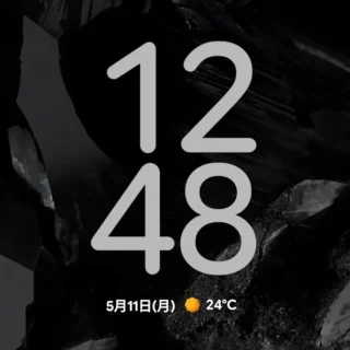 Androidスマートフォン→ロック画面→時計→ダブルライン