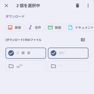 Androidスマートフォン→設定→ストレージ→内蔵ファイルマネージャー→選択済み