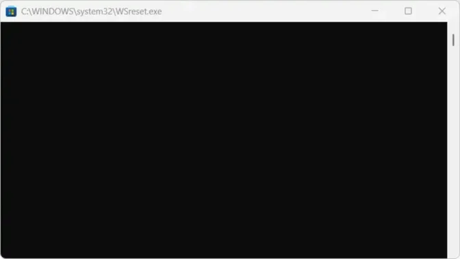 Windows 11→WSreset