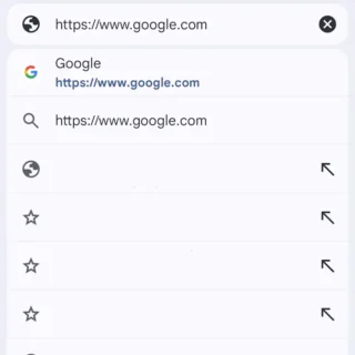 Androidアプリ→Google Chrome→アドレスバー→編集