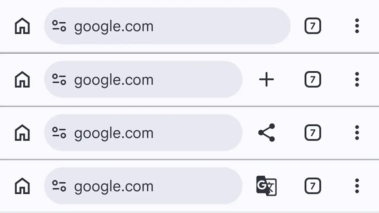 AndroidスマホのChromeでアドレスバーの右側にあるアイコンを変更する方法