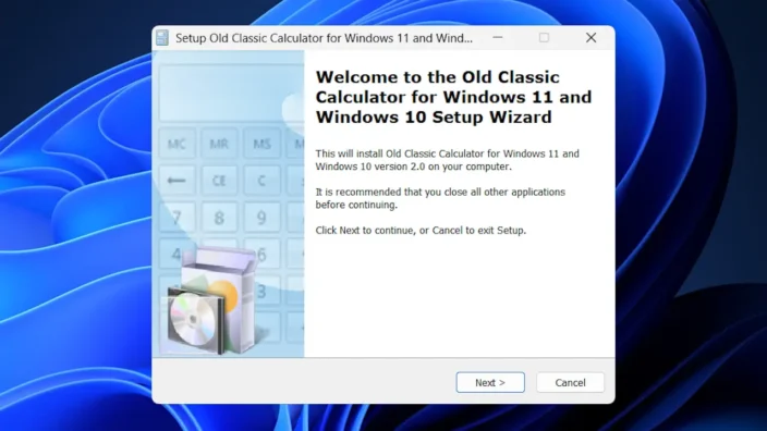 Windows 11→インストール→Classic Calculator