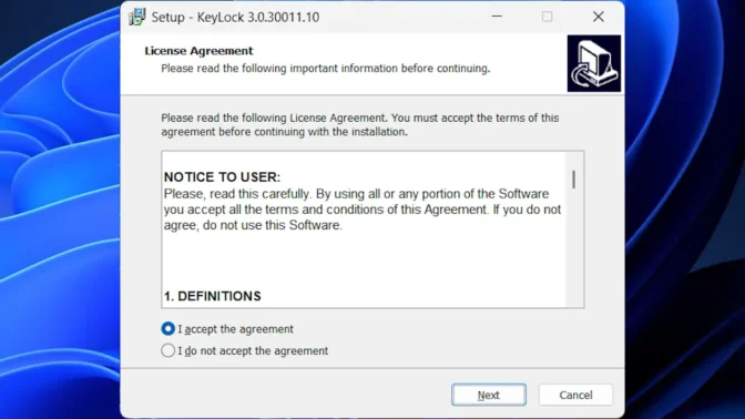 Windows 11→インストールKeyLock