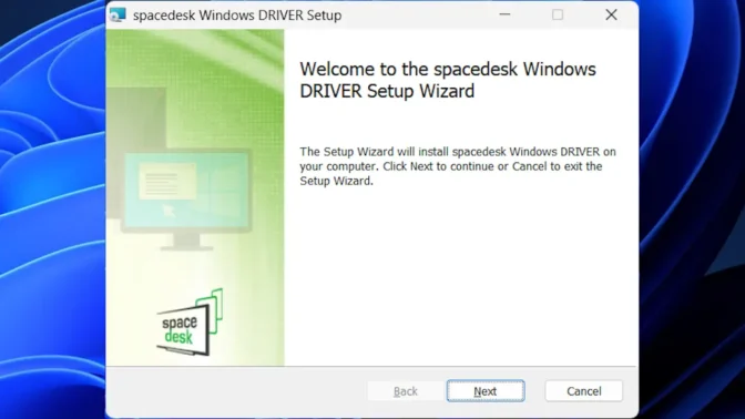 Windows 11→インストール→spacedesk
