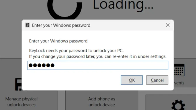 Windows 11→keylock→Enter your Windows password